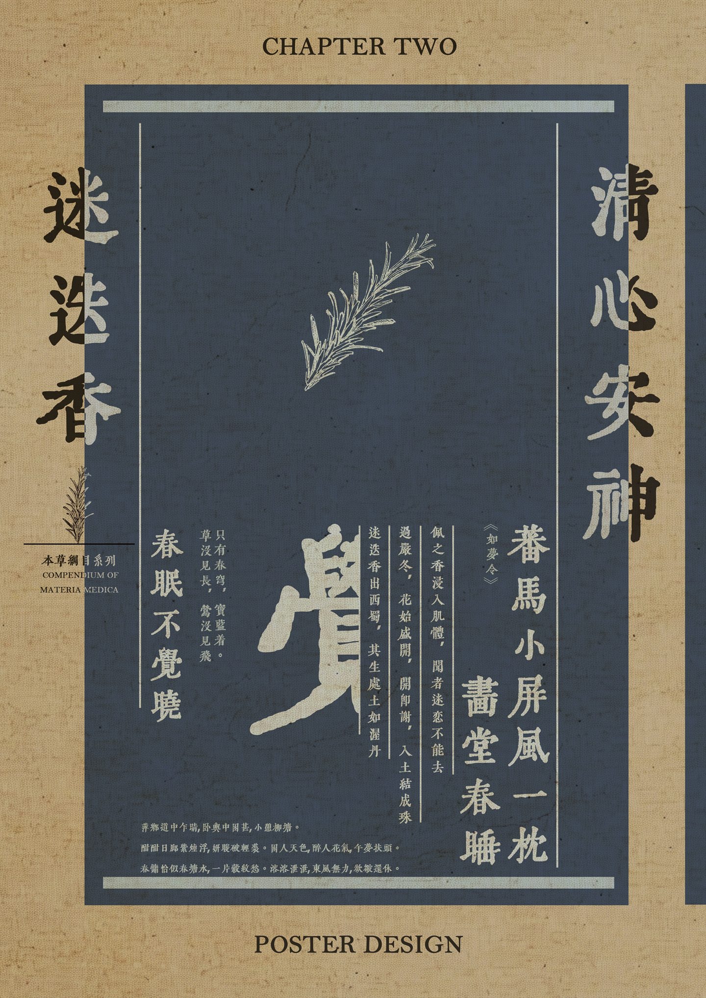 迷迭香中医药主题海报