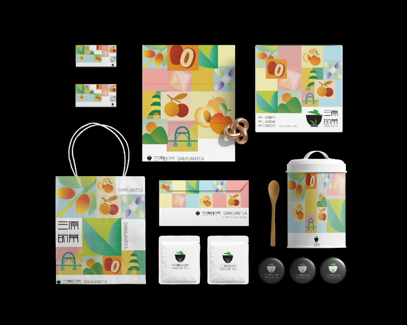 三原的茶茶饮品牌物料延展